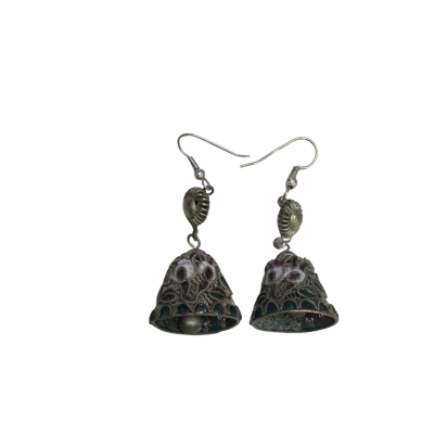 Vintage Bell Drop Earrings With Smiley Faces