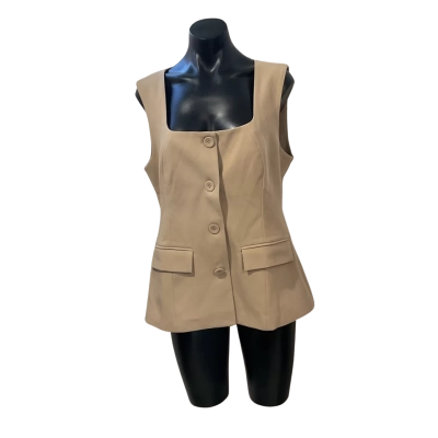 Whyte Valentyne Womens  Size 14 Short Sleeve Top Beige 