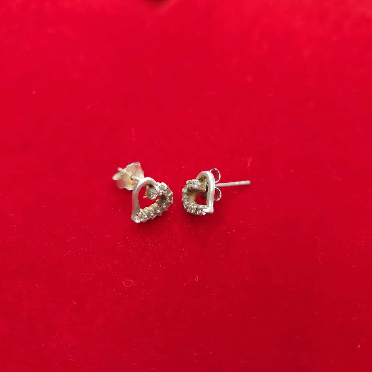 Womens 925 Silver Heart Hook Earrings