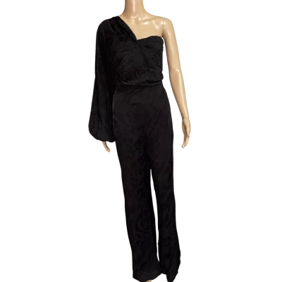  Audette Womens  Size XL Off-the-shoulder Jumpsuit Black  