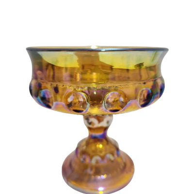 Vintage Carnival Iridescent Glass Compote