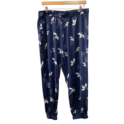 Johnny Was Womens  Size XL Ankle Length Pants Blue / Bird Pattern 