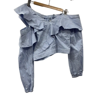 Sheike Womens  Size 10 Off-the-shoulder Top Blue / White