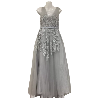 TS Couture  Size 12 Bridesmaid / Wedding Dress Grey / Silver 