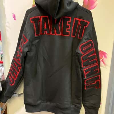  Mens  Size L Hoodie Black  / Red 