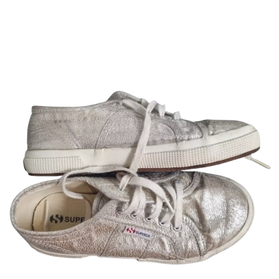 Superga Girls Size 33  Silver Sneakers