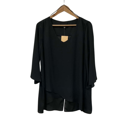 Liz Jordan Womens  Size 14 Long Sleeve Top Black 