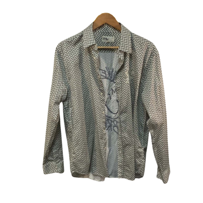 Ted Baker Mens  Size S Business Shirt Green / Pattern / White 