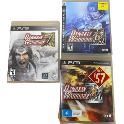 Dynasty warriors PS3 Games 6,7 and 8