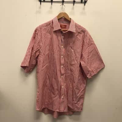 R.M. Williams Mens  Size XXXL Short Sleeve Shirt Red / Striped / White 