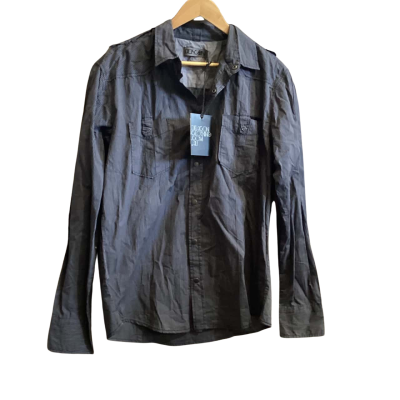 Deacon Mens  Size XL Long Sleeve Shirt Black  / Striped 