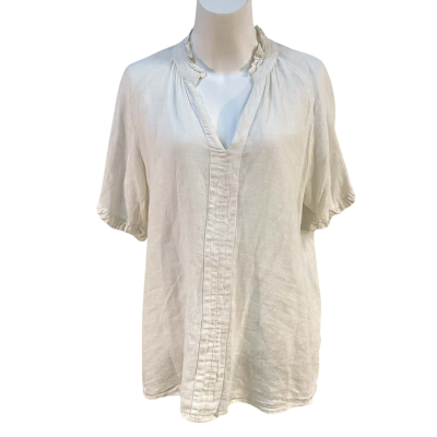 Brave + True Womens Size S Linen Top White 