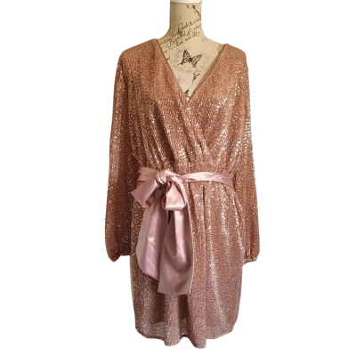 Forever New Curve Womens  Size 20 Mini Dress Sequin Copper Colour BNWT
