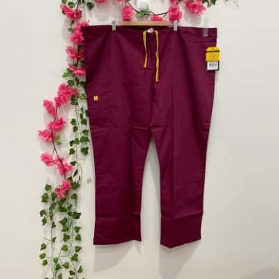 WonderWink Womens  Size XXXL Scrub Pants Maroon 