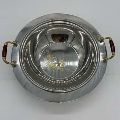 ORO 24kt INOX 18/10 embellished stainless steel Serving Bowl [B#21]