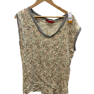  Womens  Size L Floral Top Cream / Green / Grey / Orange 