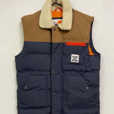 Superdry Mens Navy Blue / Orange Work Vest Size L