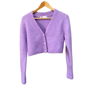 Zara Womens  Size L Cardigan Purple 