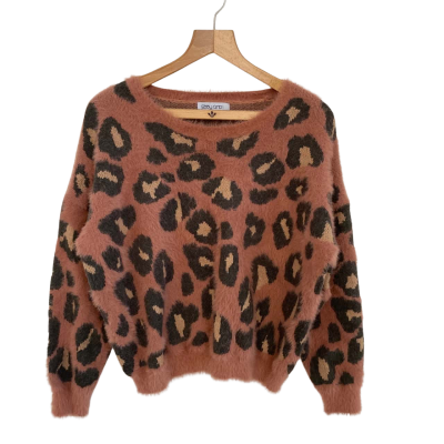 Ebby And I Womens  Size S Jumper Animal print / Coral / Pink  