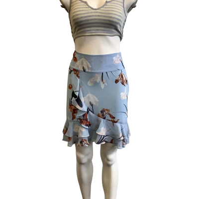 BNWT Saba Women's Size 6 Mini Skirt Blue Floral 