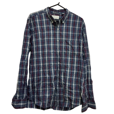 Trenery Mens  Size XXL Long Sleeve Shirt Blue / Red / Striped / White 