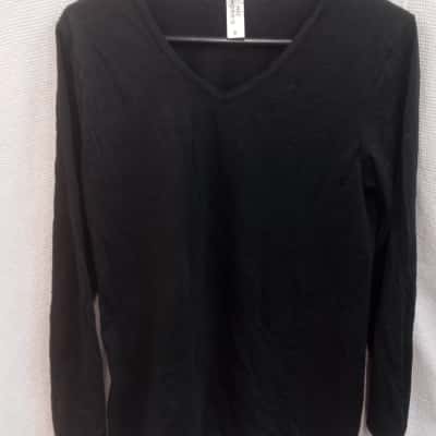  Mens Nic Morris Size M Long Sleeve Top Black  