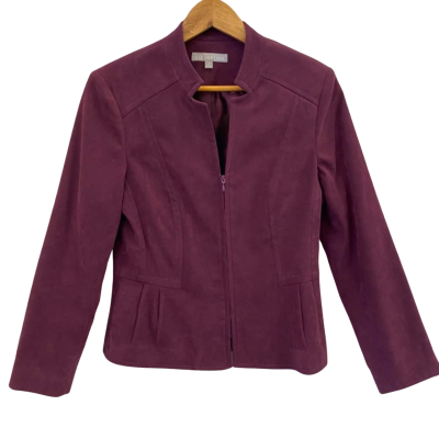 Liz Jordan Womens Size S Zip Jacket Maroon 