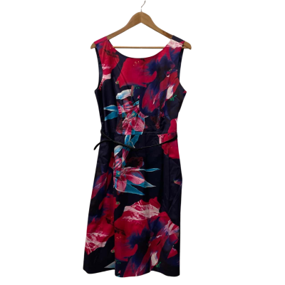 Jacqui-E Womens  Size 14 Midi  / Sleeveless Dress  Floral / Multicoloured 