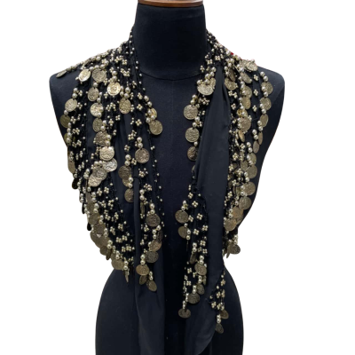 Black Sash with Metallic Embellishments