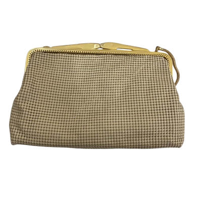 Vintage Glomesh Womens Clutch in Bone with Box
