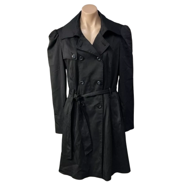 F&F Womens Size 48 Black Button up Trench Coat (new)