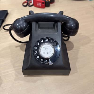 Vintage Black Bakelite Rotary Telephone as is.