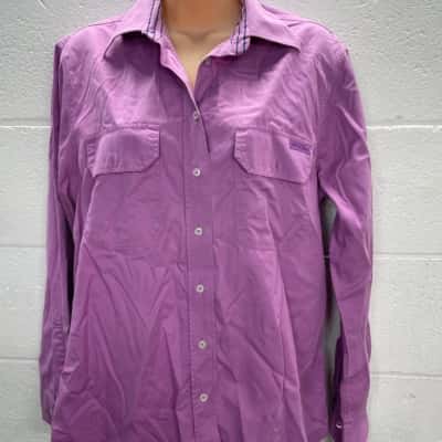 RM Williams Womens  Size 12 Button Up Top Purple 