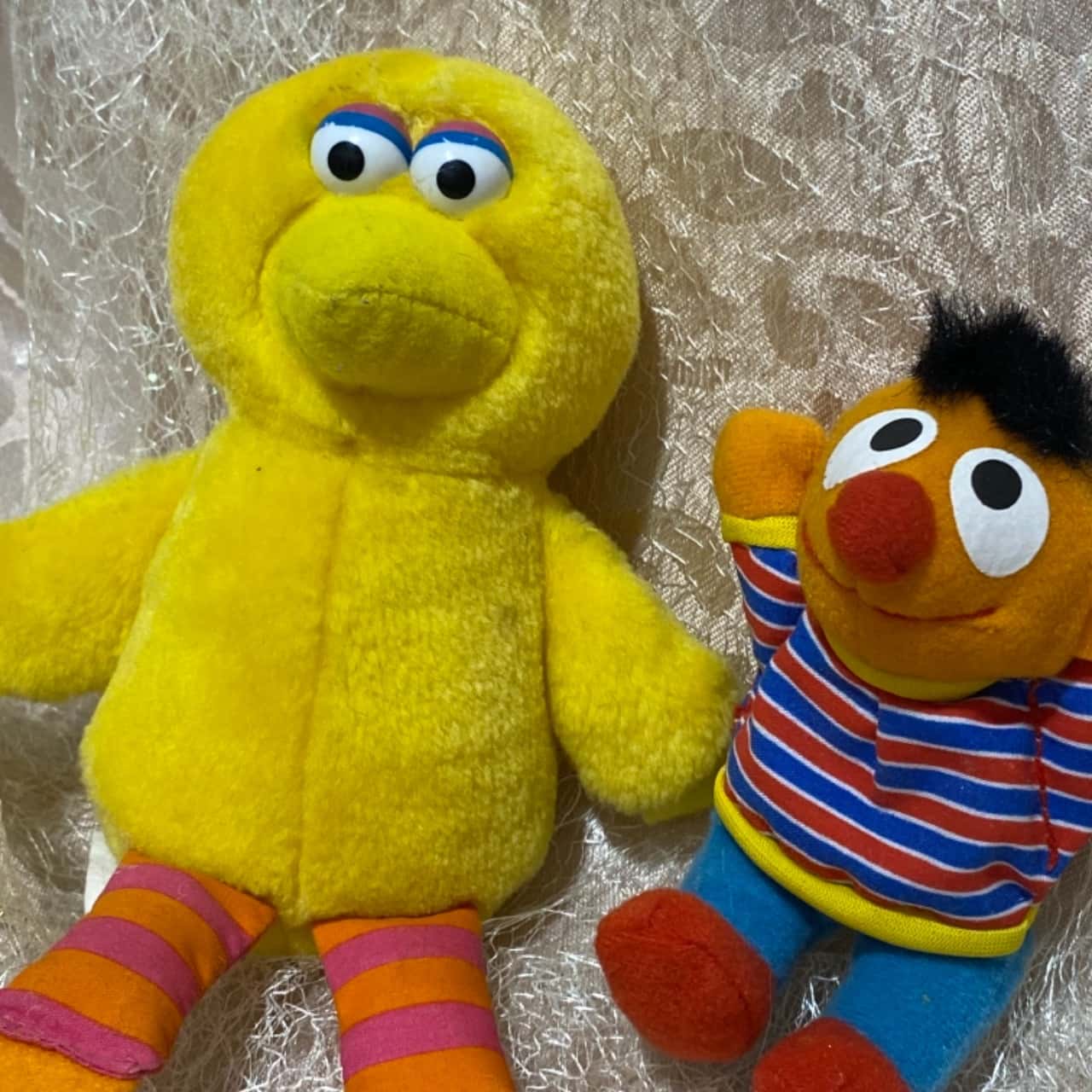 Vintage Sesame Street Ernie and Big bird Soft Figure