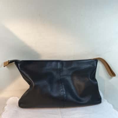 Clarks Clutch Bag Black Leather 