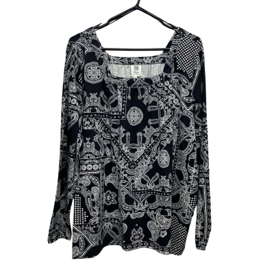 Rivers Womens  Size 18 Long Sleeve Top Navy Blue 