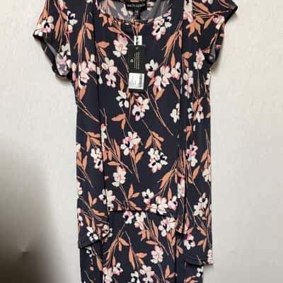 By Design Womens  Size 18 Floral / Navy Blue / Pink  Dress 