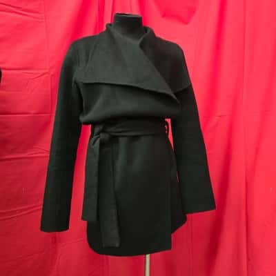 Joseph Womens  Size 40 Black  Wrap Wool and Cashmere Jacket 
