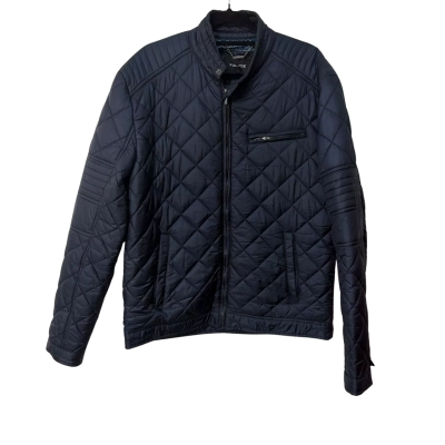 Politix  Size L quilted Front Zipper Navy Blue 