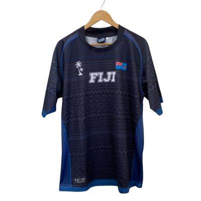 CIBI Rugby Mens  Size XXL T-Shirt Black  / Navy Blue Fiji