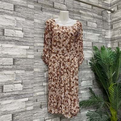 Boho Bird Womens  Size 20 Maxi Dress Brown / Floral / White 