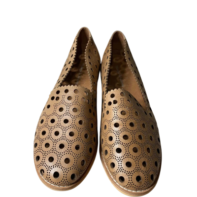 Django & Juliette Brown Leather Punch Out Flats Size 37