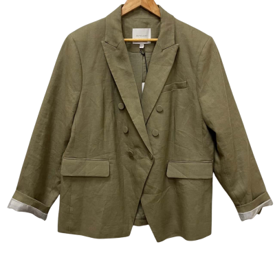 Witchery Washed Green Linen Blazer Size 20