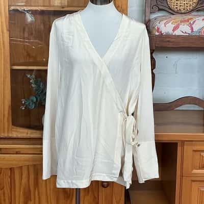 Sass & Bide Womens  Size 14 Blouse Cream 