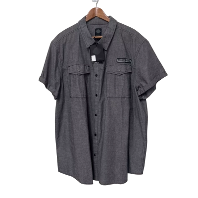 Harley Davidson BNWT Denim Size XXXL Short Sleeve Shirt Grey 