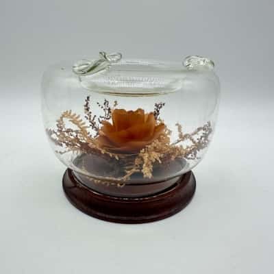 Vintage Faux Dried Flower Terrarium Ashtray Bowl