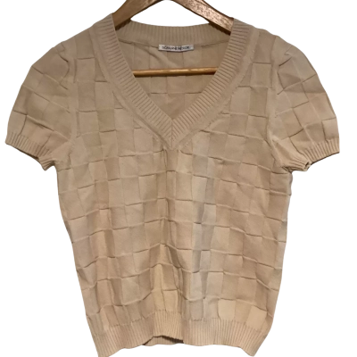 Scanlan Theodore textured top  Size L Beige / Cream 
