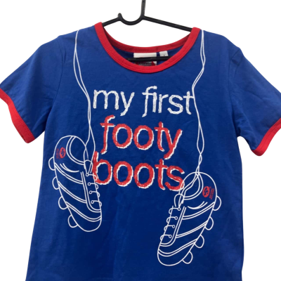 AFL Kids  Size 2 Bulldogs-“my first footy boots “ t-Shirt 