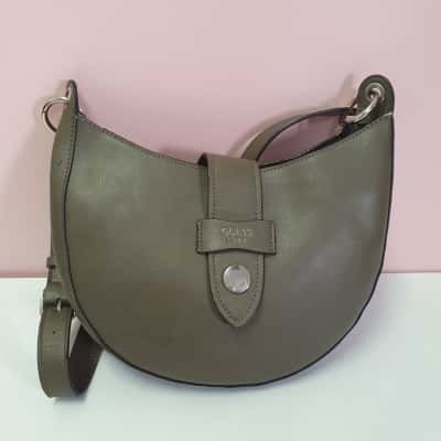 Guess Women's Leather Cross Body Hobo Bag Olive Green 