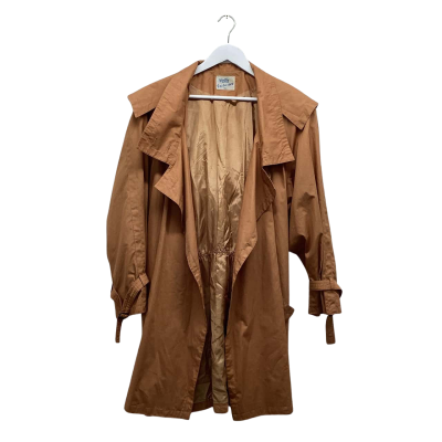 Vintage Wallis Exclusive Size 14 Burnt Caramel Trenchcoat 